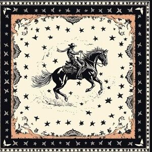 Western Cowboy Print Scarf